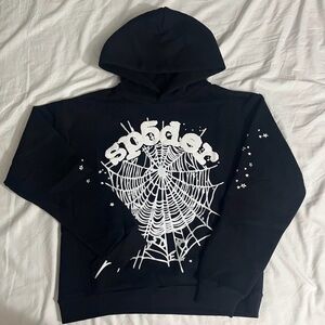 Sp5der OG Web Hoodie Black